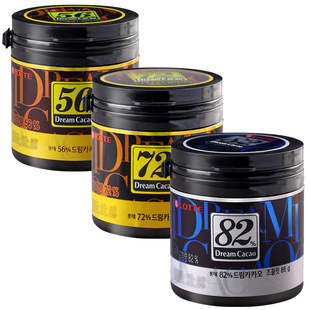 2件包邮 韩国乐天梦巧克力56%72%82%86g黑巧可可脂外国进口零食品