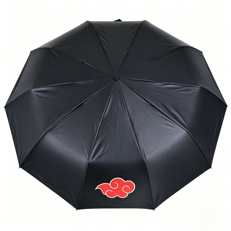 现货火影忍者十骨自动开收黑胶防晒遮阳晴雨伞太阳伞防紫外线动漫