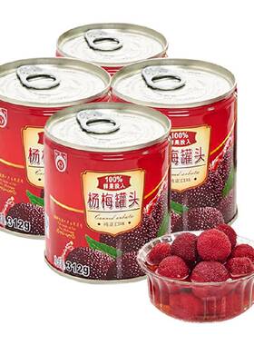 奥灵奇杨梅水果罐头312g*4罐