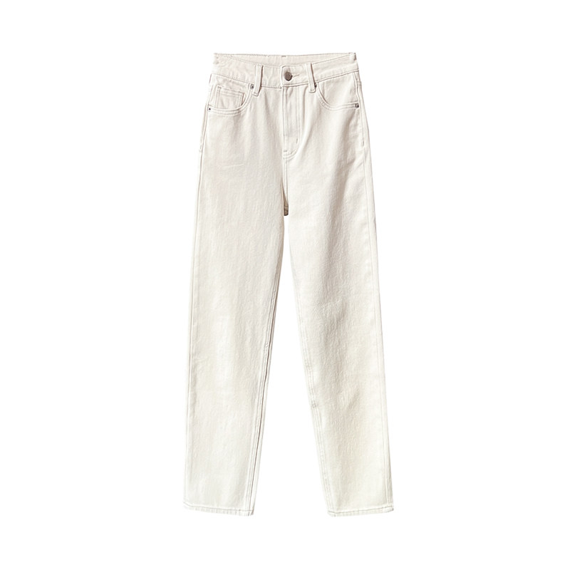 出新色啦~！浅色水洗原胚简约显瘦直筒牛仔裤女四面弹烟管九分裤