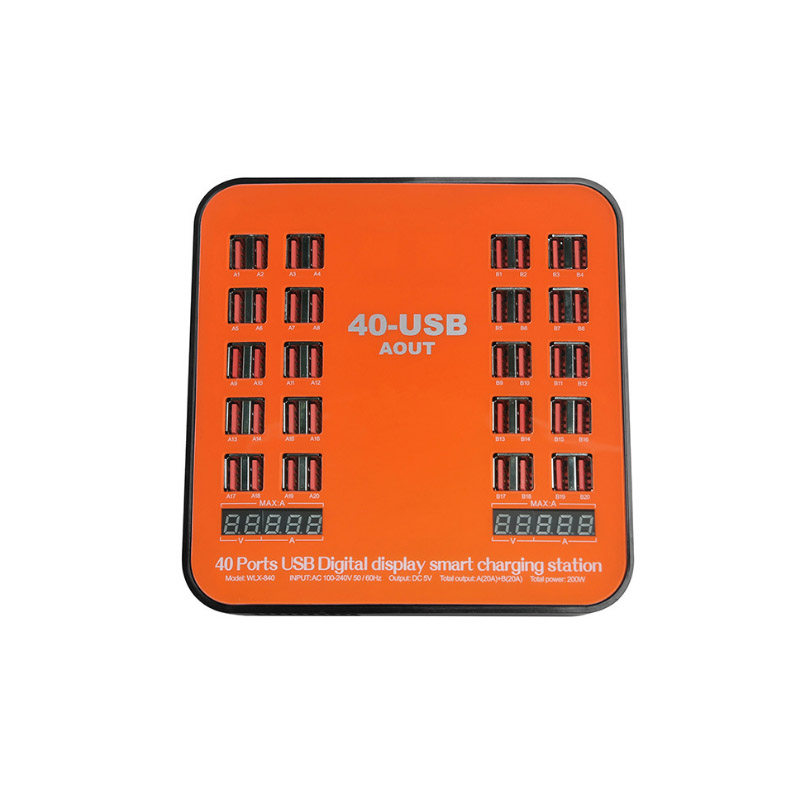 厂家直销新品40口USB充电器 LCD显示手机快充 多口极速充电器