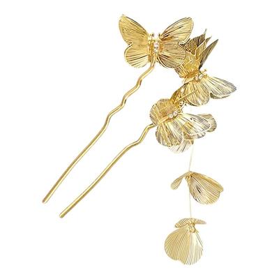 精致蝴蝶U型发簪新中式