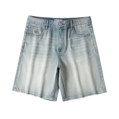 海澜之家中腰五袋款绣花牛仔中裤