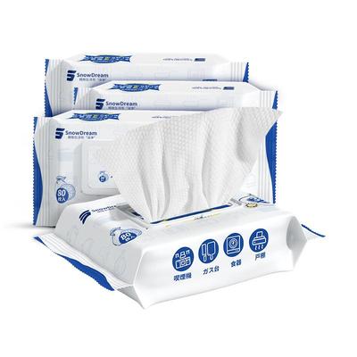 【自营】SnowDream厨房湿巾80抽1包加厚强力吸油去油污湿纸巾