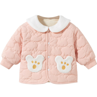 儿童外套春秋冬婴儿保暖幼儿1岁3外出棉服男女童加绒冬装宝宝衣服