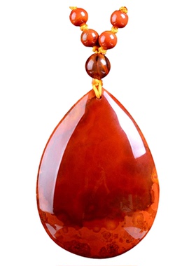 纳悟女士战国红玛瑙项链坠送礼