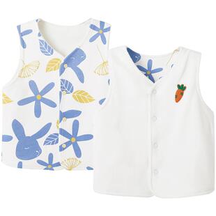 博睿恩男女宝宝马甲春秋款婴幼儿童可爱百搭抓绒双面可穿背心