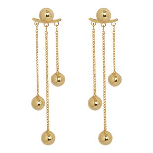 G/S 时髦度假风小金珠流苏长款耳环独特漂亮耳饰高级感显脸瘦耳钉