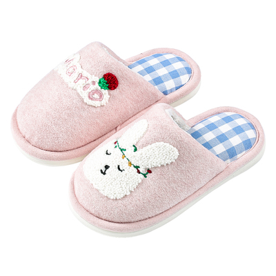 兔子儿童棉拖鞋女童冬季2025新款亲子可爱室内中大童女孩拖鞋家居