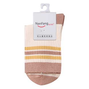 防臭棉袜子女秋冬纯棉中筒袜女士春秋款运动袜抗菌精梳棉紫色优质
