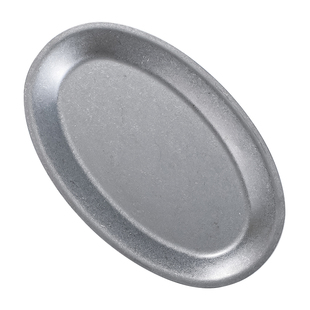 复古不锈钢鱼盘椭圆盘肠粉盘创意旦形盘烧烤盘火锅菜盘子托盘颜值