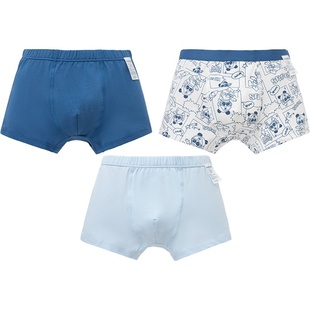 巴拉巴拉儿童内裤四角棉男童平角短裤小童宝宝中大童不夹PP三条装