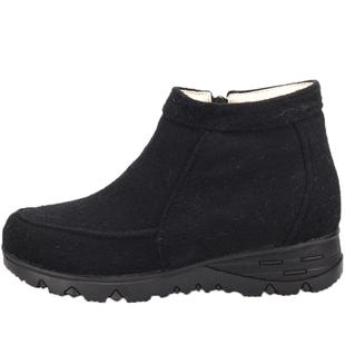 内联升棉鞋女式布鞋羊绒面半羊毛裡拉锁保暖舒适休闲棉鞋4191C