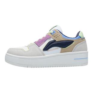 李宁板鞋女鞋秋季天迹板鞋厚底增高小白鞋反光运动鞋AGCR468