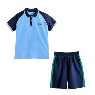 广东清远市小学生校服短袖t恤夏装初中生统一班服运动装新款夏季