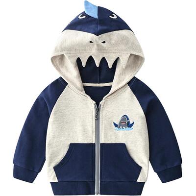 海洋鱼儿童春秋连帽外套纯棉A类