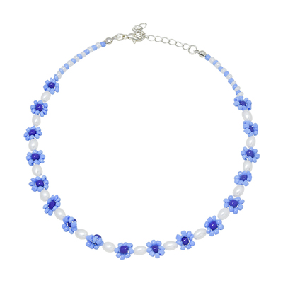 usite蓝色小雏菊欧美ins风项链