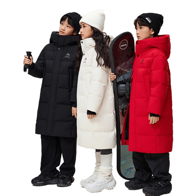 鸭鸭儿童羽绒服长款男女童厚保暖冬季童装2024新款极寒冰壳外套HY