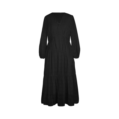 素芭经典法式V领连衣裙