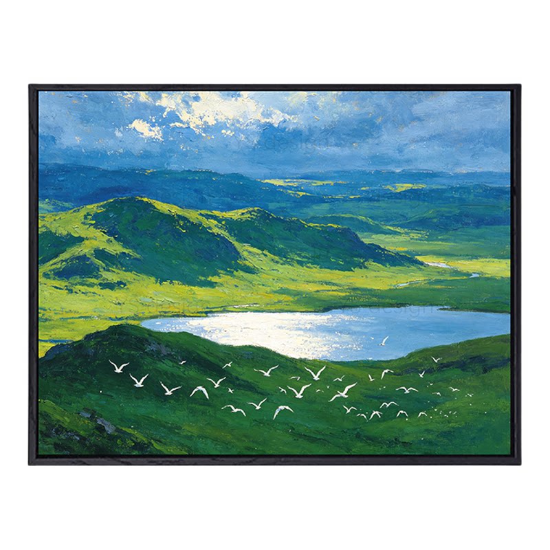 自由飞鸟diy数字油画风景画礼物