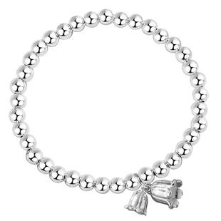 铃兰花手链叠戴足银女2025新款串珠轻奢小众银饰圆珠手串生日礼物