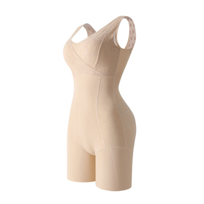 秋冬后脱平角连体塑身衣带胸垫