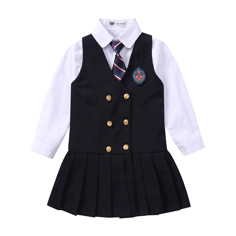 纯棉秋冬中小学生大合唱演出服校服班服男女表演礼服西装马甲套装