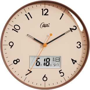 康巴丝石英钟家用客厅时钟挂墙静音卧室钟表创意简约2025新款挂钟