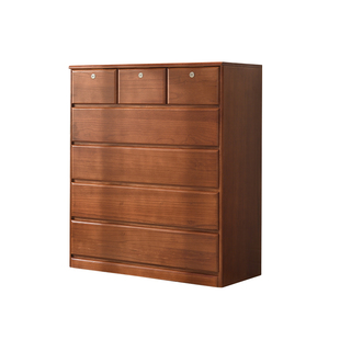 实木斗柜带锁家用卧室抽屉式收纳柜客厅储物柜落地靠墙立柜组合柜