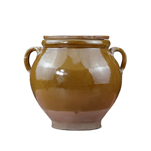 猪油罐双耳老式家用油坛带盖耐高温双把手土陶瓷盐罐调味罐大容量