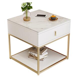 实木沙发边柜客厅岩板边几2024新款侧边柜轻奢高级感移动小茶几桌