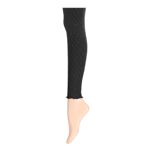 Tabio打底裤女菱形图案花边裤脚舒适高弹保暖透气日系百搭女裤子