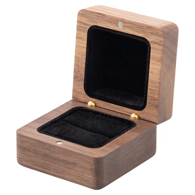 黑胡桃木戒指盒子求婚结婚婚礼