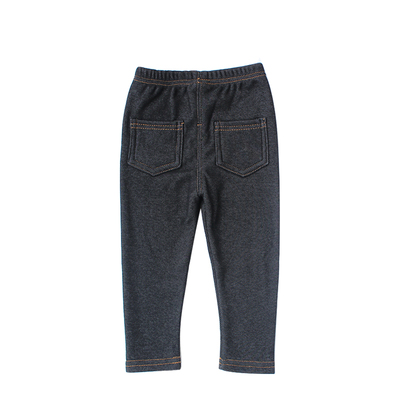 加绒打底裤纯棉仿牛仔黑色裤子