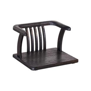 实木黑色休闲和室椅子矮凳靠背椅飘窗榻榻米家用久坐舒服阳台座椅