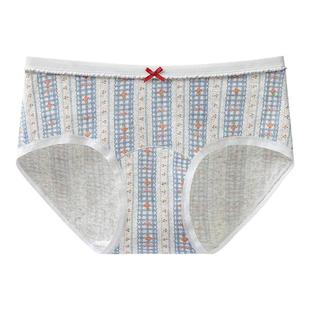 英国lobesli内裤女a类纯棉抗菌全棉裆部加长底裤少女中腰三角短裤