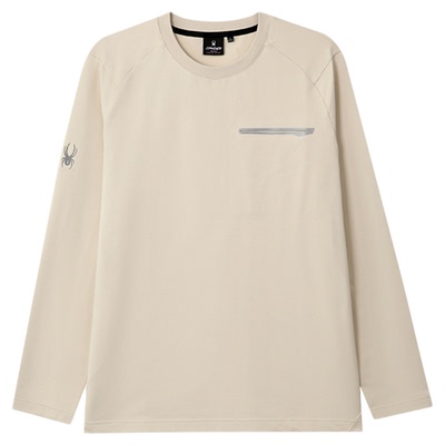 蜘蛛秋冬男运动罗纹圆领长袖T恤