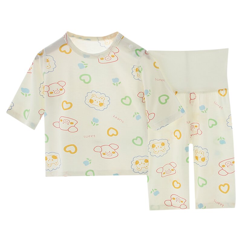 婴儿衣服夏季薄款A类宝宝空调服透气吸汗新生儿哈衣爬服分体套装