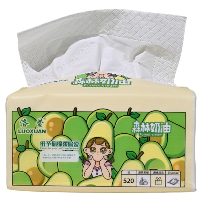 洛萱抽纸大包520张整箱10提100包