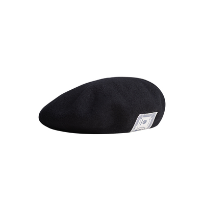 古叔的着「武骨」黑色羊毛贝雷帽男春季英伦复古毛呢小兵画家帽子