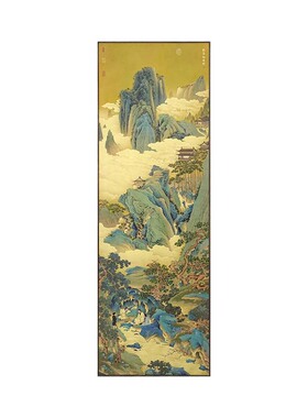 明仇英桃园仙境图山水风景装饰画