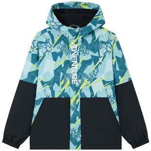 特步童装男童摇粒绒外套冬季儿童三防运动风衣防风保暖加绒上衣