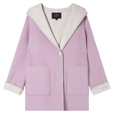 白鹿语温柔风宽松双面呢大衣