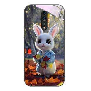 适用于opporenoz的手机壳opoprenoz新款钢化玻璃保护套oppo简约pcdt10简约PCDM10男女renz卡通兔renoz时尚潮