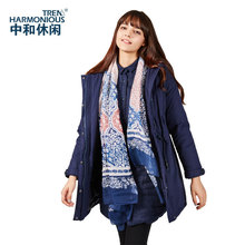 中和休闲女装冬季落肩连帽羽绒服1