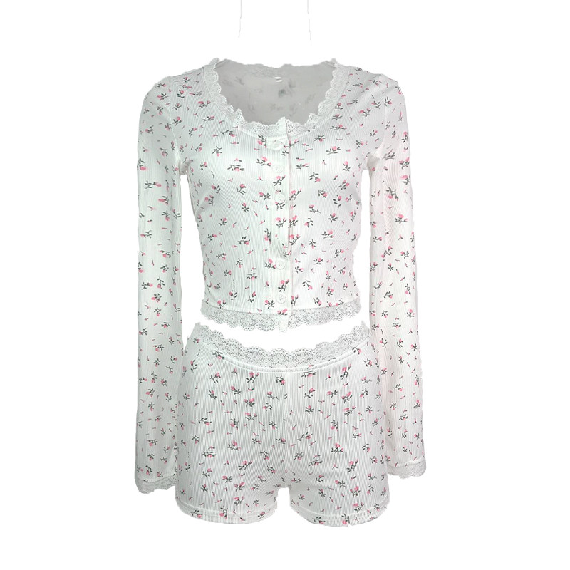 性感睡衣女小胸聚拢家居服套装