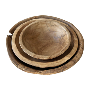 侘寂柚木果盘原木托盘实木盘子木制水果盘果盆木质圆形装饰小木盘