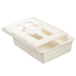 网红抽屉式隐藏私房钱收纳盒免打孔分隔桌下零钱暗盒化妆品整理架