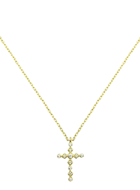 易梦玲同款微镶锆石十字架项链