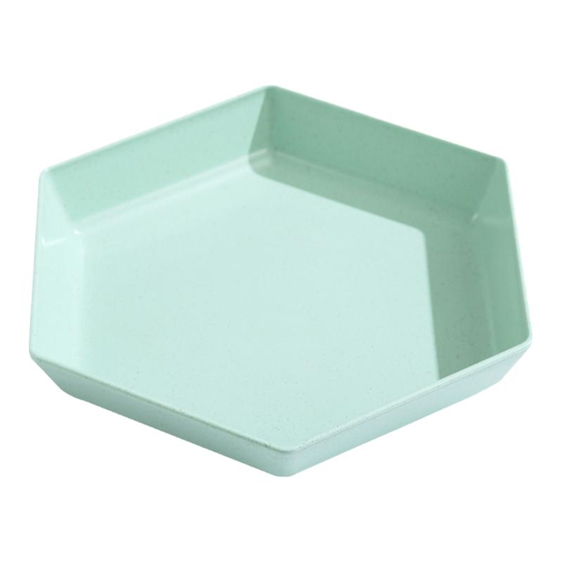 北欧盘子菜盘家用早餐塑料水果盘餐具套装商用六角碟子创意饺子盘